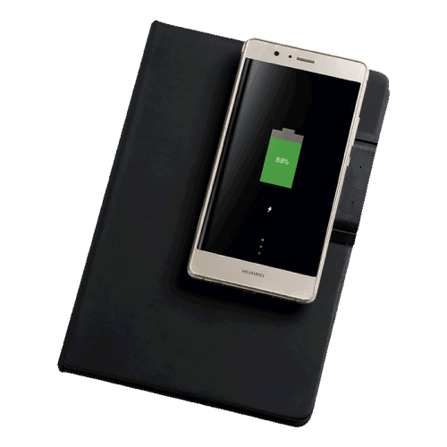 BE0111 - A5 PU Notebook With Removable Wireless Charger