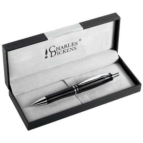 CD1081 - Charles Dickens Ballpoint Pen With Silver Trim