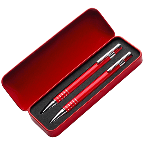 BP3298 - Lacquered Barrel Matching Ballpoint Pen and Clutch Pencil Set
