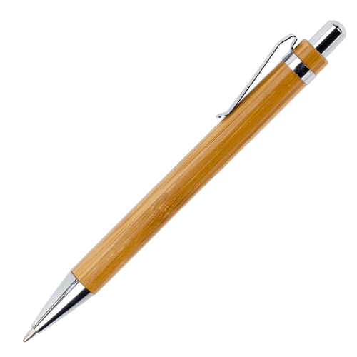 BP3804 - Bamboo Ballpoint Pen with Metal Trims