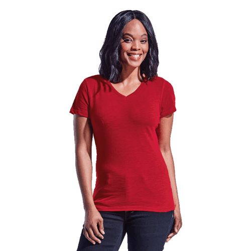 Ladies Slub V Neck T-Shirt (TSL-SLUB)