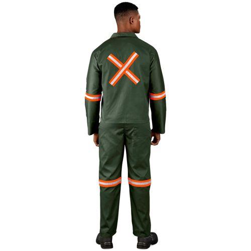 Acid Resistant Polycotton Conti Suit - Reflective Arm, Legs & Back - Orange Tape