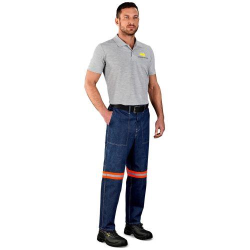 Cast Premium 100% Cotton Denim Pants - Reflective Legs - Orange Tape