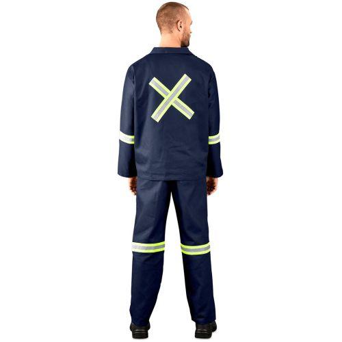 Technician 100% Cotton Conti Suit - Reflective Arms, Legs & Back - Yellow Tape