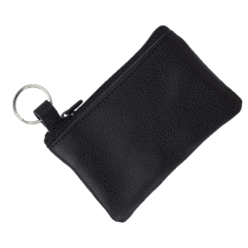 BB2762 - Leather Zippered Pouch with Split Ring