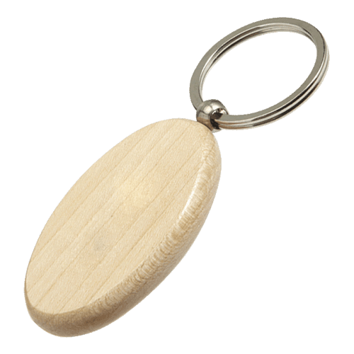 BK7300 - Oval Wooden Keychain
