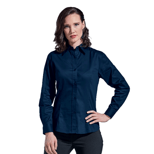 Ladies Brushed Cotton Twill Blouse Long Sleeve (LL-TWILL)