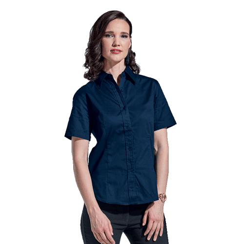 Ladies Brushed Cotton Twill Blouse Short Sleeve (LL-TWILL)