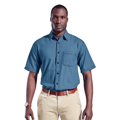 Mens Denim Shirt Short Sleeve (LO-DEN)